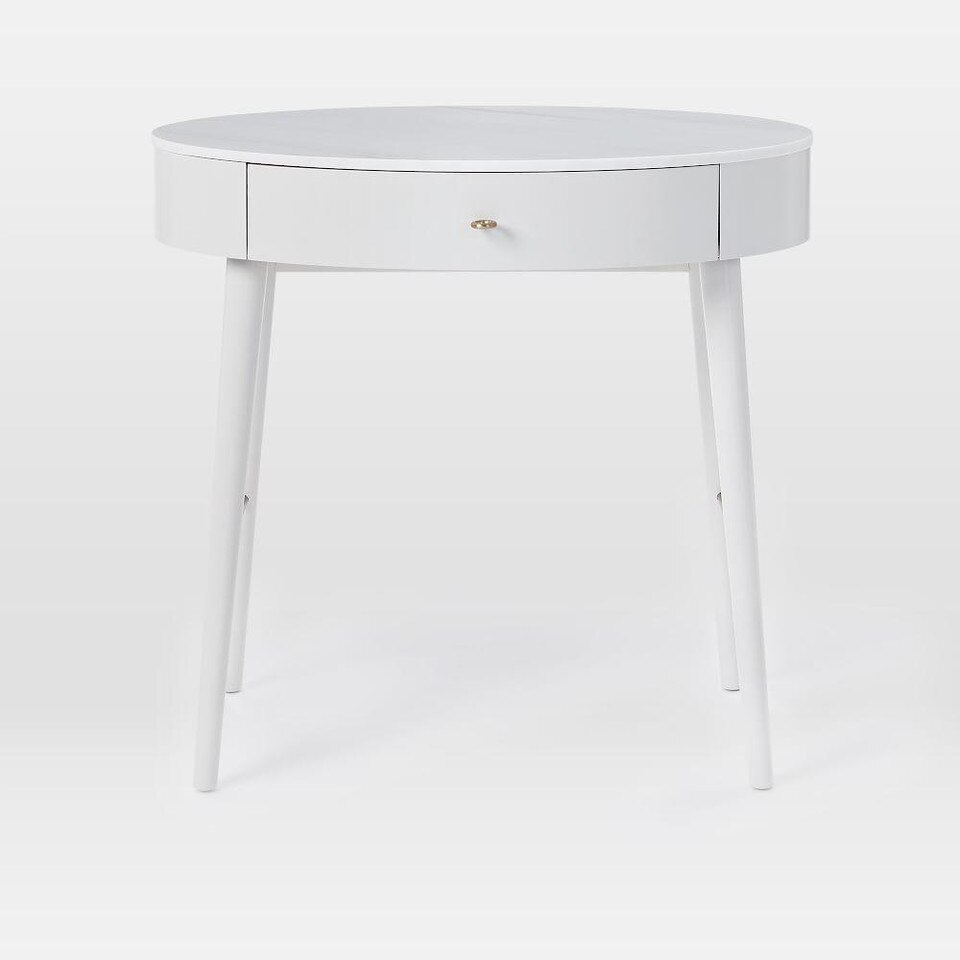 Penelope Mini Desk Oyster w/ Marble Top west elm Australia